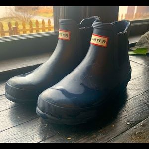 Navy Hunter Chelsea Rain Boots
